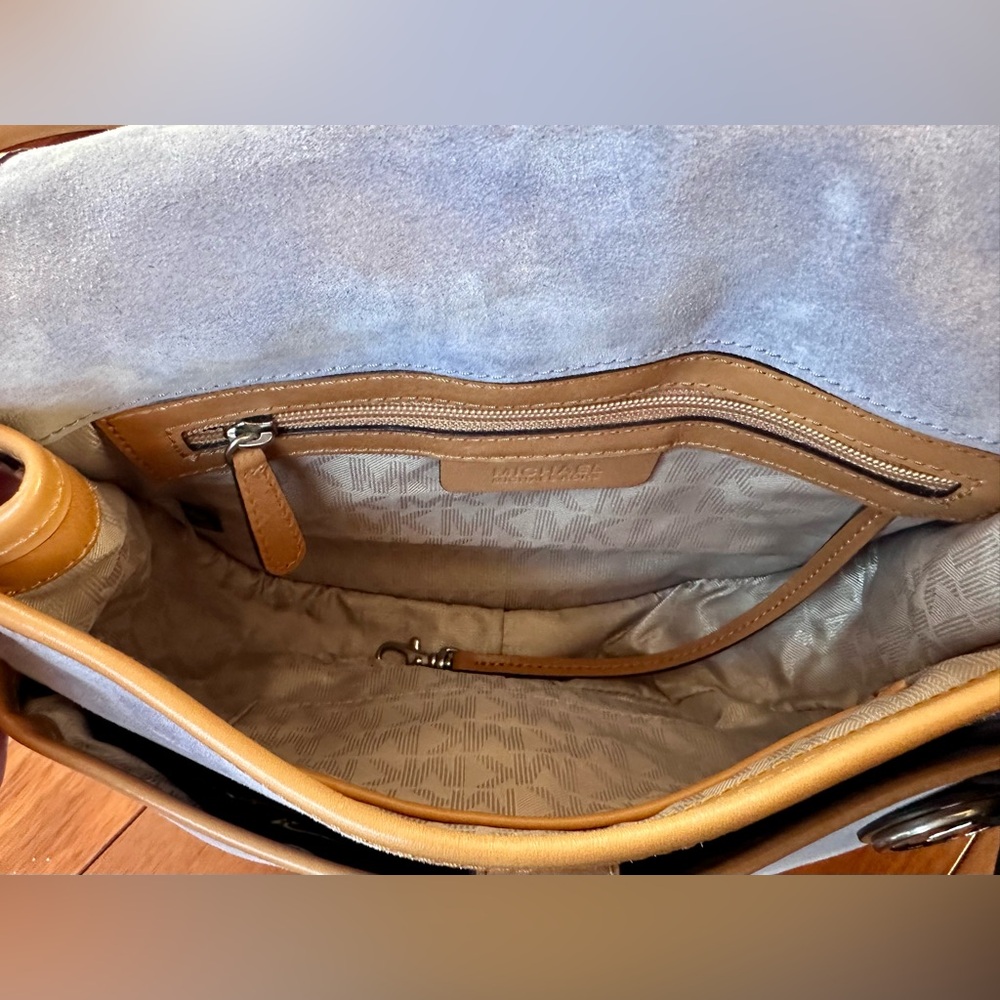 Michael Kors Lavender Suede and Leather Crossbody Bag - Picture 11 of 14